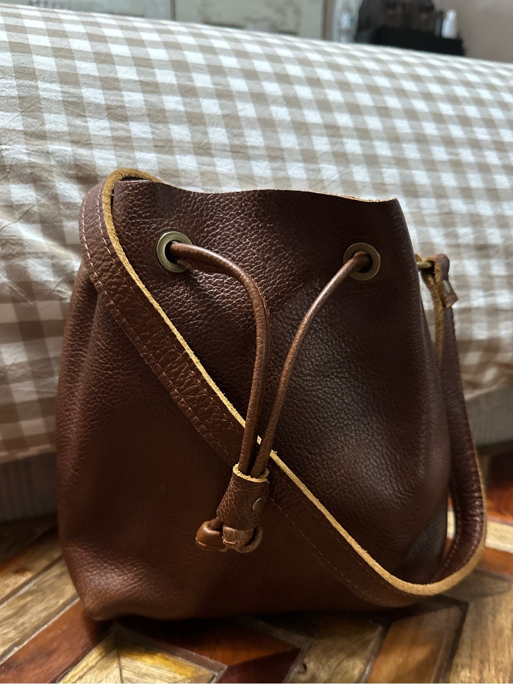 Portland Leather small bucket bag
